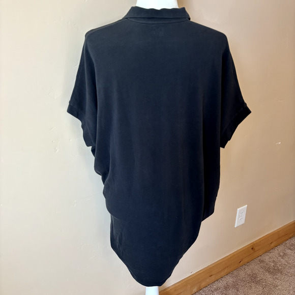 Planet OS Collared Button Tunic Black Dress 100% Pima Cotton Grunge Boho - Picture 4 of 12